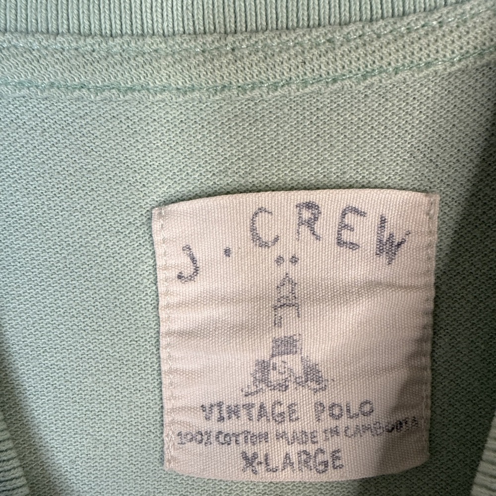 J.Crew Mens Oarsman Vintage Green Short Sleeve Shirt XL Oarsman Logo 90's Y2K - Picture 2 of 8